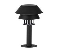 Eglo Borne lumineuse Chiappera, potelet éclairage extérieur pour chemin, jardin et terrasse, luminaire d’extérieur en métal noir et verre transparent, lampe de pilier avec douille E27, IP65