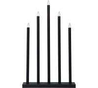 EGLO Bougeoir LED Holy, Lampe décorative de Noël, décoration de fenêtre en Bois, Acier Noir, Plastique Blanc Chaud