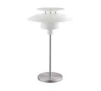 Eglo Brenda Lampe de Table 1 Ampoule en Acier E27 avec Interrupteur Nickel Mat Blanc