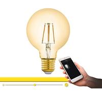 Eglo Connect 12572 Ampoule Led E27 à Intensité Variable Blanc Chaud 2200 K G80 Ø 8 cm