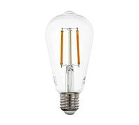 Eglo Connect 12577 Ampoule Led E27 Smart Home Vintage Transparent 6 W (Équivalent à 60 W) 806 Lm Led E27 à Intensité Variable Température de Couleur Réglable Ampoule Led St64 Ø 6,4 cm