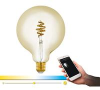 Eglo Connect Ampoule Led E27 Smart Home Vintage Ambre Spirale 5,5 W (Équivalent à 35 W) 400 Lm Led E27 à Intensité Variable Température de Couleur Réglable Ampoule Led G125 Ø 12,5 cm