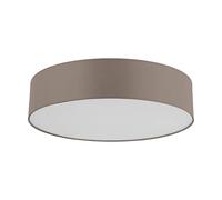 Eglo Connect Romao-C Plafonnier Led à 1 Ampoule en Acier, Textile et Plastique Blanc, Taupe, avec Télécommande, Changement de Température (Chaud, Neutre, Froid), Rvb, Intensité Variable, Ø 57 cm