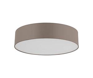 Eglo Connect Romao-C Plafonnier Led à 1 Ampoule en Acier, Textile et Plastique Blanc, Taupe, avec Télécommande, Changement de Température (Chaud, Neutre, Froid), Rvb, Intensité Variable, Ø 57 cm