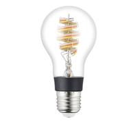 EGLO connect.z ampoule LED E27 connectée, A60, ZigBee, App et commande vocale Alexa, dimmable, blanc chaud, 4,9 Watt, lampe vintage en spirale transparente