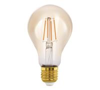 EGLO connect.z Ampoule LED E27 connectée, A60, ZigBee, contrôlable par appli et commande vocale, dimmable, blanc chaud, 500 lumens, 5,5 watts, ambré, design vintage