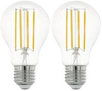 Eglo connect.z Ampoule LED E27 connectée, A60, ZigBee, contrôlable par appli et commande vocale, dimmable, blanc neutre, 806 lumens, 6 watts, transparent, design vintage (Lot de 2)