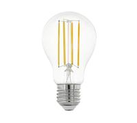 EGLO connect.z Ampoule LED E27 connectée, A60, ZigBee, contrôlable par appli et commande vocale, dimmable, blanc neutre, 806 lumens, 6 watts, transparent, design vintage