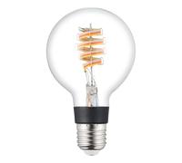 Eglo connect.z ampoule LED E27 connectée, G80 Globe, Matter, ZigBee, app et commande vocale Alexa, dimmable, blanc chaud, 7 watts, lampe vintage transparente en forme de spirale