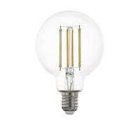 Eglo connect.z ampoule LED E27 connectée, G80, Matter, ZigBee, app et commande vocale Alexa, dimmable, blanc chaud - froid, 1055 lumens, 8 watts, lampe vintage claire