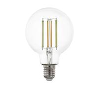 Eglo connect.z Ampoule LED E27 connectée, G80, ZigBee, contrôlable par appli et commande vocale, dimmable, blanc chaud - froid, 700 lumens, 6 watts, transparent, design vintage