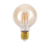 EGLO connect.z Ampoule LED E27 connectée, G80, ZigBee, contrôlable par appli et commande vocale, dimmable, blanc chaud, 500 lumens, 5 watts, ambré, design vintage