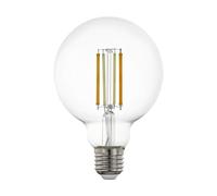 Eglo connect.z ampoule LED E27 connectée, G95, Matter, ZigBee, app et commande vocale Alexa, dimmable, blanc chaud - froid, 1055 lumens, 8 watts, lampe vintage claire