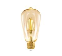 EGLO connect.z Ampoule LED E27 connectée, ST64, ZigBee, contrôlable par appli et commande vocale, dimmable, blanc chaud, 500 lumens, 5,5 watts, ambré, design vintage