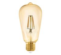 EGLO connect.z Ampoule LED E27 connectée, ST64, ZigBee, contrôlable par appli et commande vocale, dimmable, blanc chaud, 500 lumens, 5,5 watts, ambré, design vintage