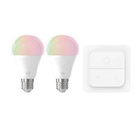 Eglo connect.z jeu de 2 ampoules LED E27 connectées avec interrupteur, Matter, ZigBee, app et commande vocale Alexa, blanc chaud - froid, lampe RGB, 1300 lumens, 11 watts