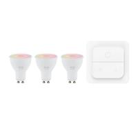 Eglo connect.z jeu de 3 ampoules GU10 connectées avec interrupteur, Matter, ZigBee, app et commande vocale Alexa, blanc chaud - froid, lampe RGB, 420 lumens, 4,9 watts