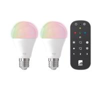 Eglo connect.z Lot de 3 ampoules LED E27 connectées, A60, ZigBee, App et commande vocale Alexa, avec télécommande, dimmable, blanc chaud froid, RGB, 9 watts, lampe verre opaque