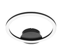 Eglo Luminaire plafonnier LED Parrapos-Z ZigBee Alexa dimmable blanc chaud-froid 34×30 cm noir/blanc