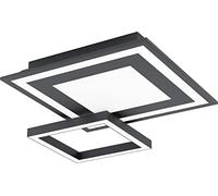 Eglo connect.z Panneau LED connecté Savatarila-Z, plafonnier ZigBee, lampe de plafond contrôlable par appli et commande vocale, blanc chaud - froid, RGB, dimmable, métal noir