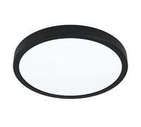 Eglo connect.z Plafonnier LED connecté Fueva-Z, Ø 28,5 cm, lampe de plafond ZigBee pour salle de bains, contrôlable par appli et commande vocale, blanc chaud - froid, dimmable, noir, IP44