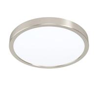 Eglo connect.z Plafonnier LED connecté Fueva-Z, Ø 28,5 cm, lampe de plafond ZigBee pour salle de bains, contrôlable par appli et commande vocale, blanc chaud - froid, dimmable, nickel-mat, IP44
