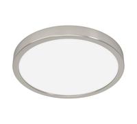 Eglo connect.z Plafonnier LED connecté pour salle de bains Fueva 6-Z, Ø 27,8 cm, ZigBee, App et commande vocale Alexa, blanc chaud froid, intensité lumineuse variable, aspect argenté, IP44