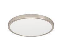 Eglo connect.z Plafonnier LED connecté pour salle de bains Fueva 6-Z, Ø 38,9 cm, ZigBee, App et commande vocale Alexa, blanc chaud-blanc froid, intensité lumineuse variable, aspect argenté, IP44