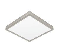 Eglo connect.z Plafonnier LED connecté pour salle de bains Fueva 6-Z, 29,5 x 29,5 cm, ZigBee, App et commande vocale Alexa, blanc chaud froid, intensité lumineuse variable, aspect argenté, IP44