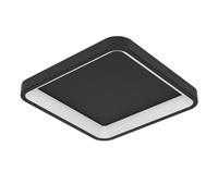 Eglo connect.z Plafonnier LED Loretello-Z, lampe de plafond dimmable, ZigBee, Matter, contrôle app et vocal Alexa, blanc chaud-froid, RGB, noir, 35x35 cm