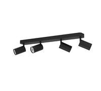 Eglo connect.z rail spot LED connecté Telimbela-Z, barre de 4 spots, lampe de plafond noire, plafonnier contrôlable par application et commande vocale Alexa, blanc chaud - froid, RVB, dimmable