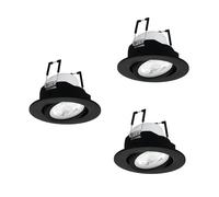 Eglo connect.z Smart-Home 3 pcs LED spots Saliceto-Z Ø 8,8 cm, ZigBee, mat, app et commande vocale Alexa, blanc chaud-froid, RGB, dimmable, noir