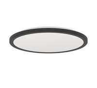 Eglo connect.z Smart Home Plafonnier LED de salle de bain Rovito-Z, ZigBee, app et commande vocale Alexa, blanc chaud - blanc froid, RGB, luminaire à intensité variable, noir, IP44, Ø 39 cm
