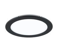 Eglo connect.z Spot LED encastrable pour salle de bains Fueva-Z, extra-plat, Ø 165 mm, lampe encastrée ZigBee, contrôlable par appli et commande vocale, blanc chaud - froid, dimmable, noir, IP44
