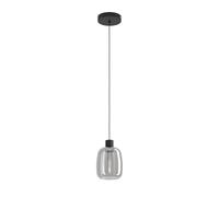 Eglo connect.z Suspension luminaire LED connecté Molochio-Z, lustre suspendu en métal noir et verre fumé, ZigBee, app et Alexa, blanc chaud - froid, RGB, intensité lumineuse variable