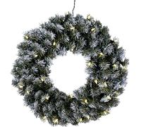 EGLO Couronne de Noël LED, couronne lumineuse de l'Avent en vert sapin avec
