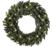 EGLO Couronne de Noël LED, couronne lumineuse de l'Avent en vert sapin pour