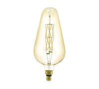 Eglo D165 Ampoule Led E27 à Intensité Variable Amber Vintage en Forme de Big Size Ø 16,5 cm Pour Éclairage Rétro 8 W (Équivalent à 45 W) 600 Lm E27 Blanc Chaud 2100 K