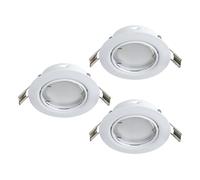 Eglo Ensemble de 3 spots encastrables Peneto, spots en acier blanc, 3