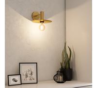 EGLO Applique murale Escandell, lampe élégante pour salon, chambre et couloir, luminaire intérieur en métal laiton brossé, douille E27