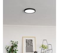 Eglo connect.z Smart Home Plafonnier de salle de bain LED Fueva 6-Z, ZigBee, app et commande vocale Alexa, blanc chaud -blanc froid, RGB, luminaire à intensité variable, noir, IP44, Ø 28 cm