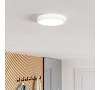 Eglo connect.z Smart Home plafonnier LED de salle de bain Fueva 6-Z, ZigBee, app et commande vocale Alexa, blanc chaud - blanc froid, RGB, luminaire intensité variable, blanc, IP44, Ø 21 cm