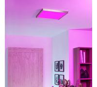 Eglo connect.z Plafonnier LED connecté pour salle de bains Fueva 6-Z, 39 x 39 cm, ZigBee, App et commande vocale Alexa, blanc chaud-blanc froid, intensité lumineuse variable, aspect argenté, IP44