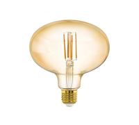 Eglo Grosse ampoule filament LED E27, lampe décorative à intensité variable, luminaire vintage en verre ambre, 4 watts (équivalent à 35 watts), 400 lumens, blanc chaud, 2200 K, Ø 14 cm