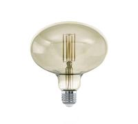 Eglo Grosse ampoule filament LED E27, lampe décorative à intensité variable, luminaire vintage en verre fumé, 4 watts (équivalent à 33 watts), 380 lumens, blanc chaud, 3000 K, Ø 14 cm