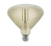 Eglo Grosse ampoule filament LED E27, lampe décorative à intensité | variable, luminaire vintage en verre fumé, 4 watts (équivalent à 35 watts), 360 lumens, blanc chaud, 3000 K, Ø 15 cm