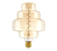 Eglo Grosse ampoule LED E27 filament spirale, lampe décorative Big Size à intensité variable, luminaire vintage extra-large en ambre, 4 watts, 200 lumens, blanc chaud, 2000 K, L 29 cm