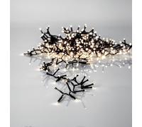 Eglo Guirlande lumineuse d'extérieur Crispy Ice White, éclairage de Noël pour jardin, guirlande LED, plastique noir et transparent, lumière chaude, IP44, 2500 cm