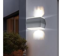Eglo Hauswandleuchte Wandleuchte Extérieur Up & Down 2x LED IP44 Alu Blanc