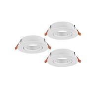 Eglo jeu de 3 spots encastrés Barranco, lampes à encastrer orientables, luminaires encastrables ronds, sans ampoule, éclairage de plafond en plastique blanc, douille GU10, Ø 9 cm